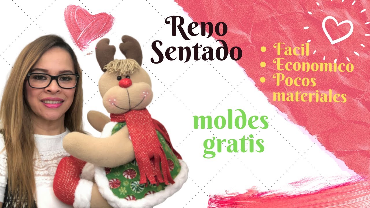 Como Hacer Un Reno Sentado con moldes gratis