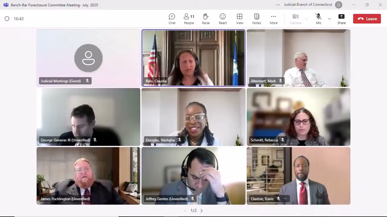Bench-Bar Foreclosure Committee Meeting July 30, 2025