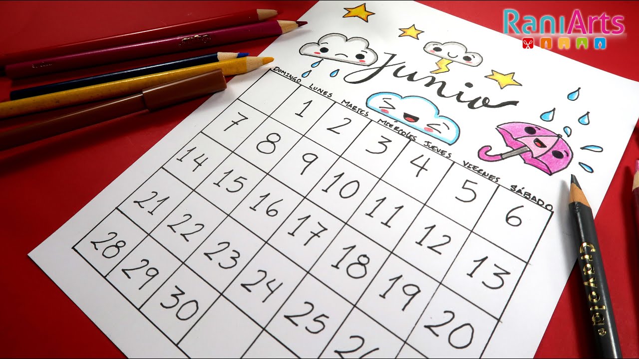 CALENDARIO JUNIO - BULLET JOURNAL - ORGANIZACIÓN - DIY