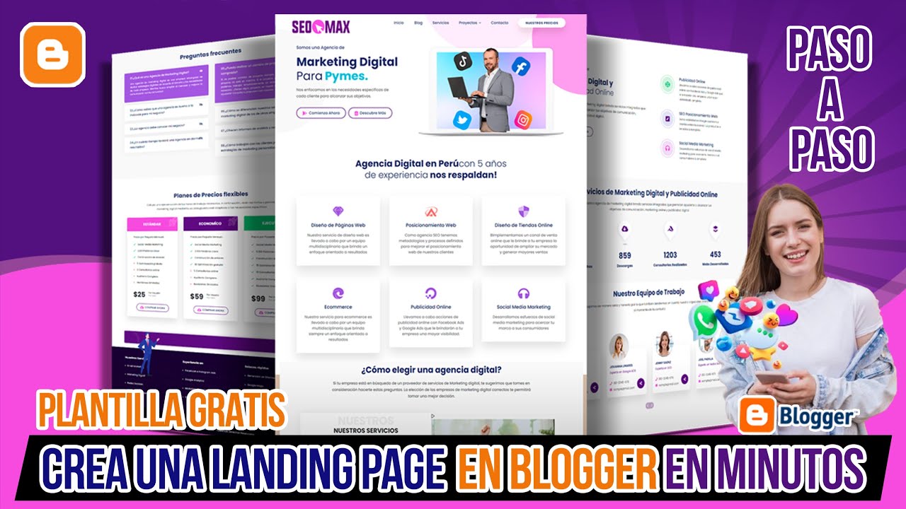 Cómo Crear una Landing Page en Blogger 2024 Paso a Paso |✅ PLANTILLA GRATIS