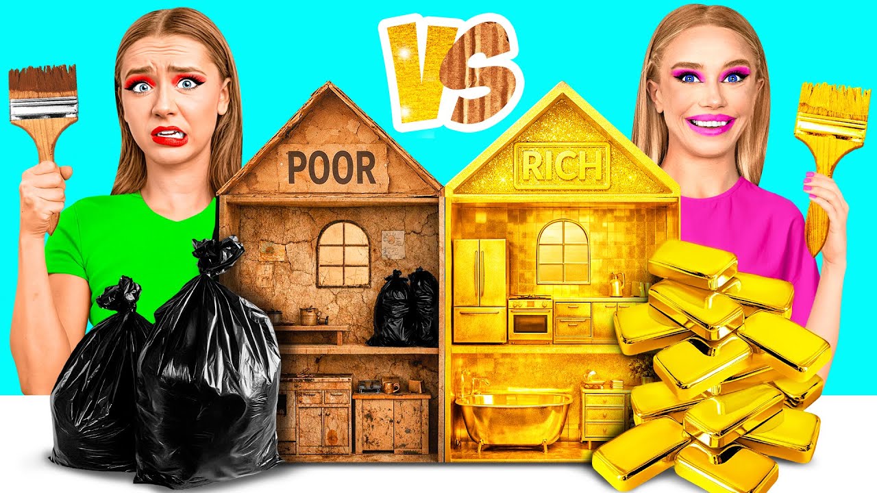 Дорогой vs Дешевый Кукольный Домик Преображение Кукольного Домика | Смешные Ситуации и Неудачи