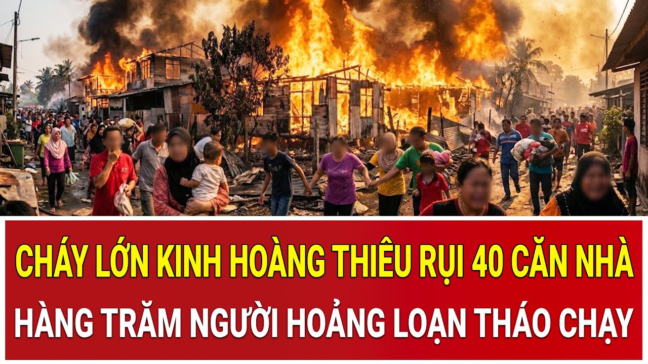 Bản tin chiều 3/2: Cháy lớn kinh hoàng thiêu rụi 40 căn nhà, hàng trăm người hoảng loạn tháo chạy