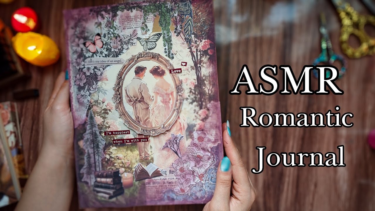 ASMR Romantic Journal Decorating | Cozy Paper Sounds