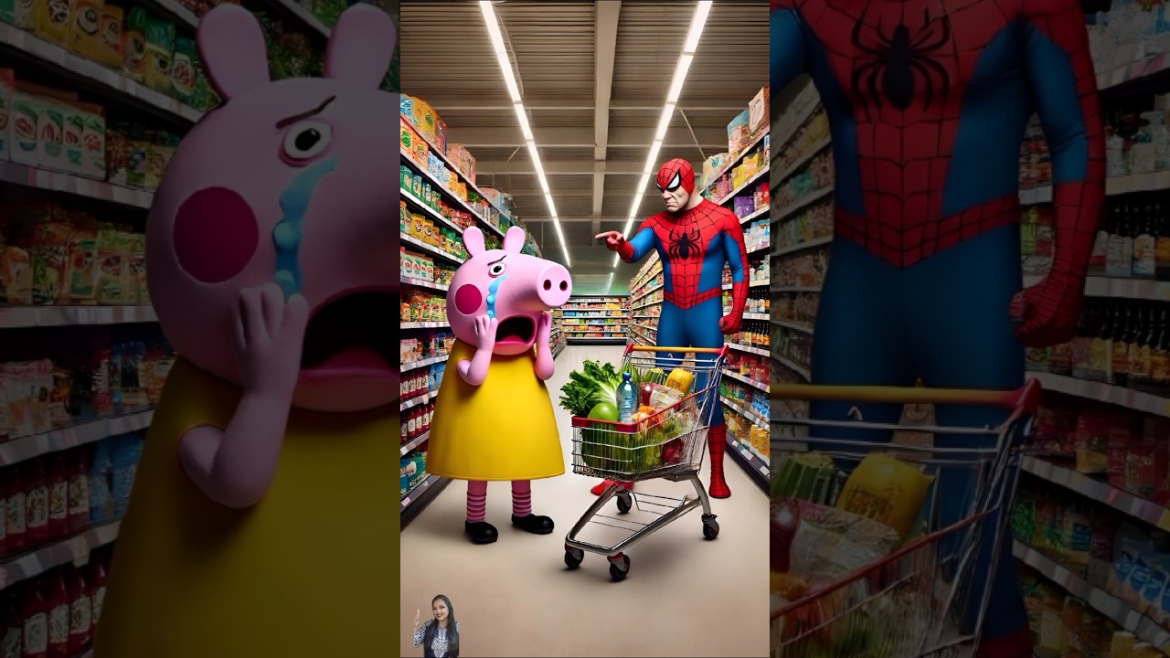 🤩Evolution of Peppa Pig: Peppa Pig in the Supermarket with Spiderman😻 #evolution #funny #peppapig