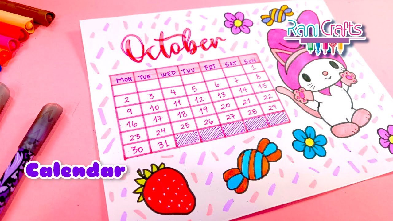 DIY - OCTOBER Calendar - Bullet journal, decoration, organization ideas.