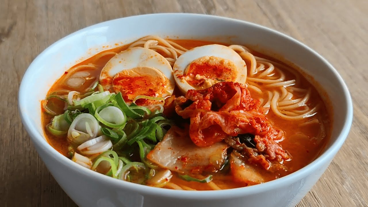 Spicy Homemade Kimchi Ramen | No Talking Cooking Vlog