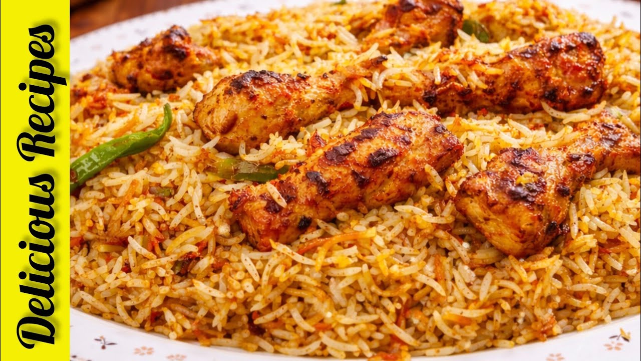 Chicken Tikka Biryani Recipe By Delicious Recipes | Eid Special Tikka Biryani ✨