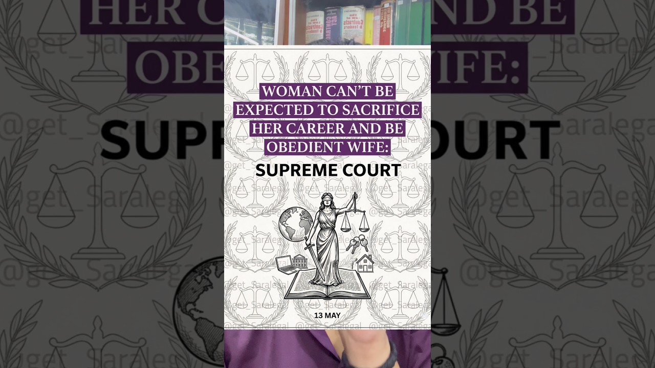 No need to sacrifices your dream your career just because you are a married woman #supremecourtindia