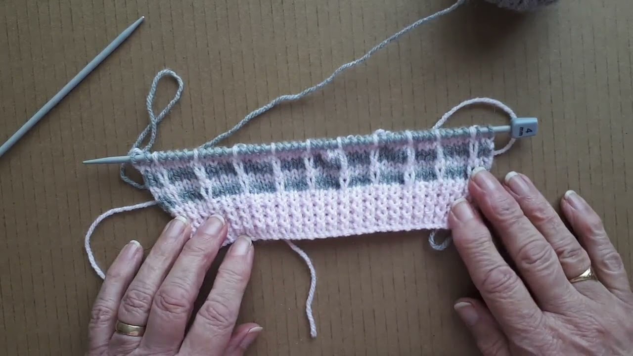 Two Colour Slip Stitch Pattern, Sheila's Knitting Stitches