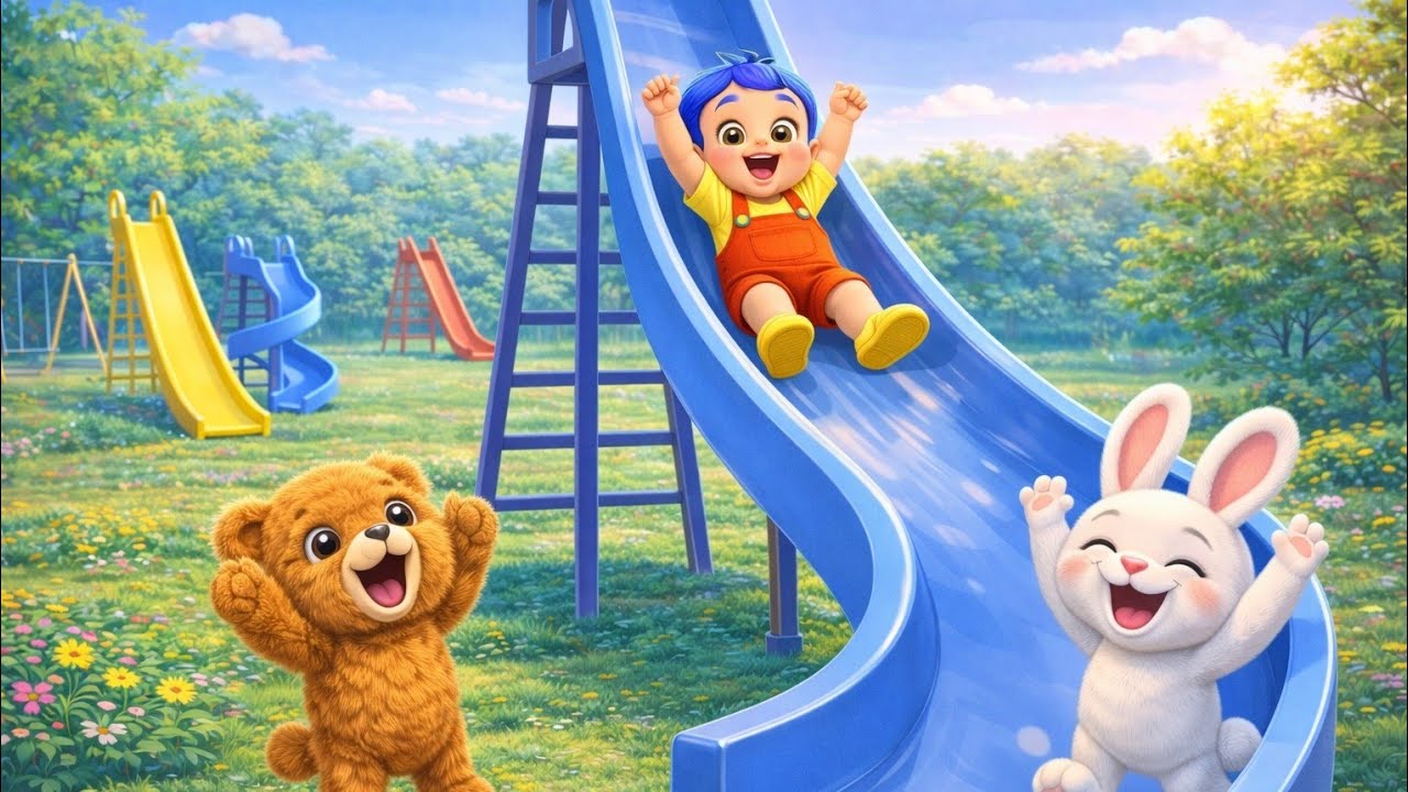 Ep! 5 Slide fun/ Mimi Boy ka Slide Adventure/ Slide Cartoon/ Hindi slide song for kids 