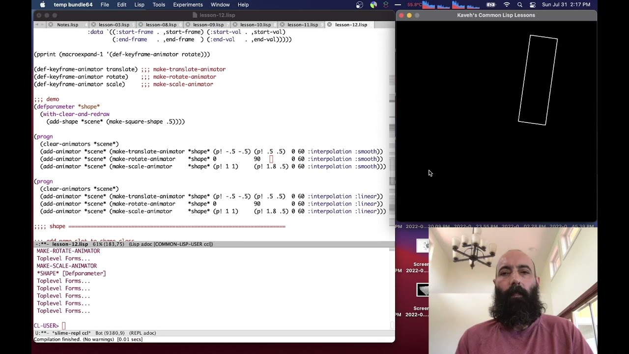 Kaveh's Common Lisp Lesson 12: Animation & Hierarchies