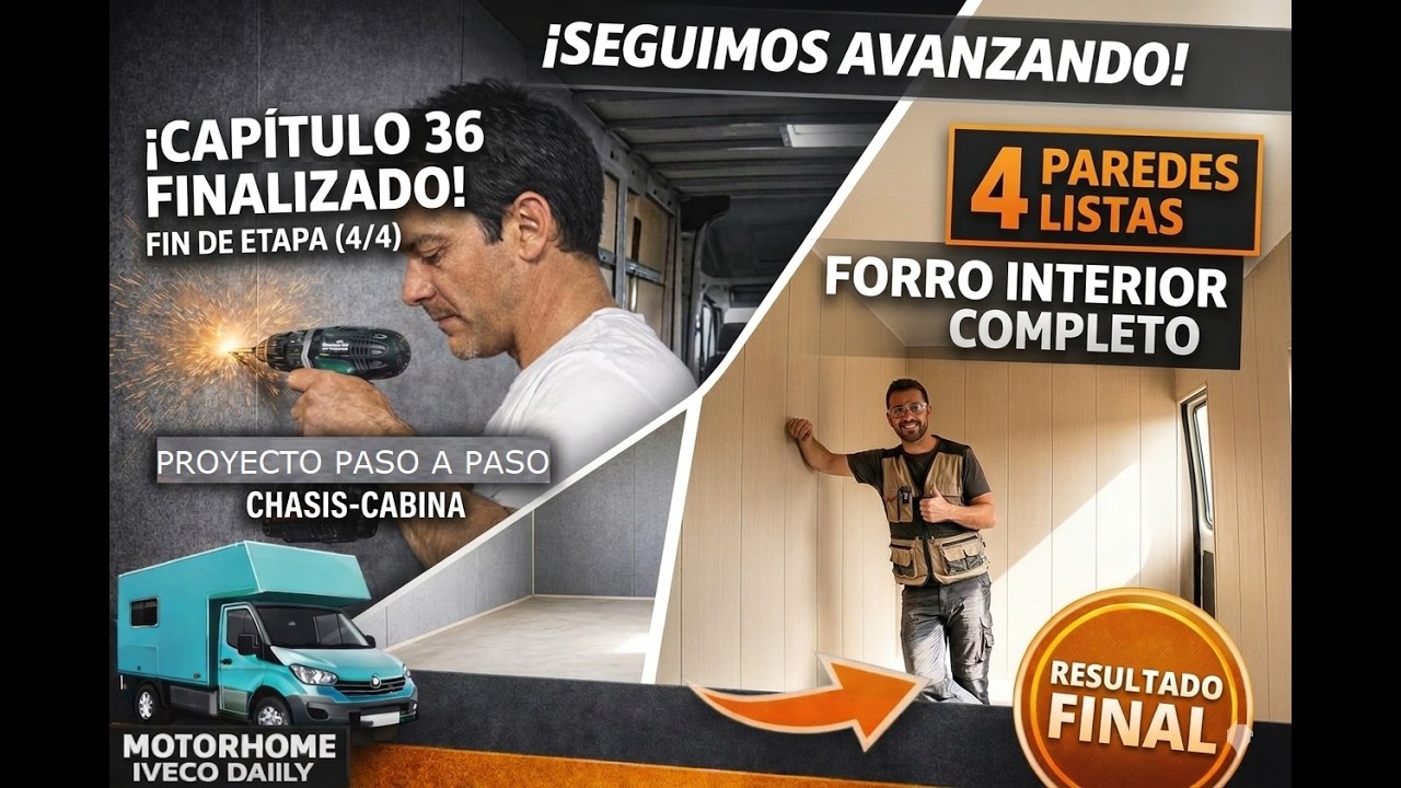 ¡POR FIN! Terminamos las 4 paredes de la Motorhome (Capítulo Final) #viralvideo #diy #motorhome