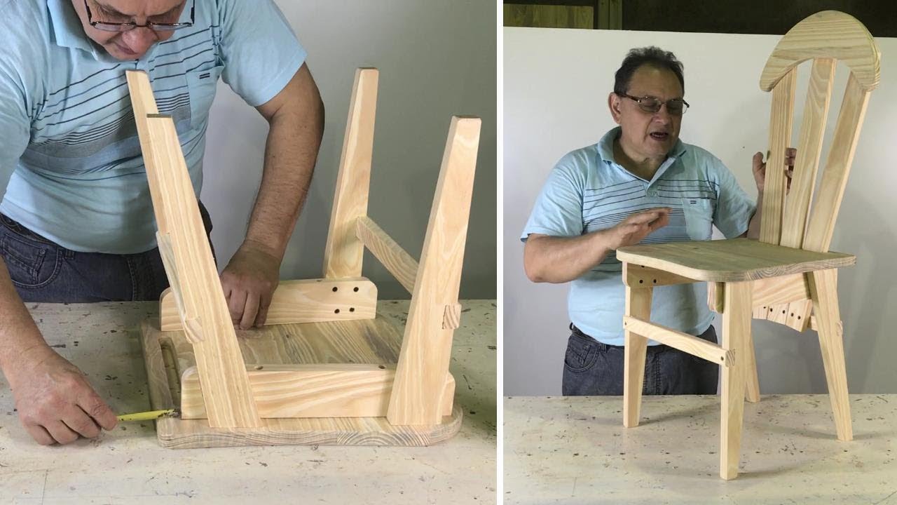 SILLA DE MADERA FÁCIL DE HACER PASO A PASO - TUTORIAL DE CARPINTERÍA