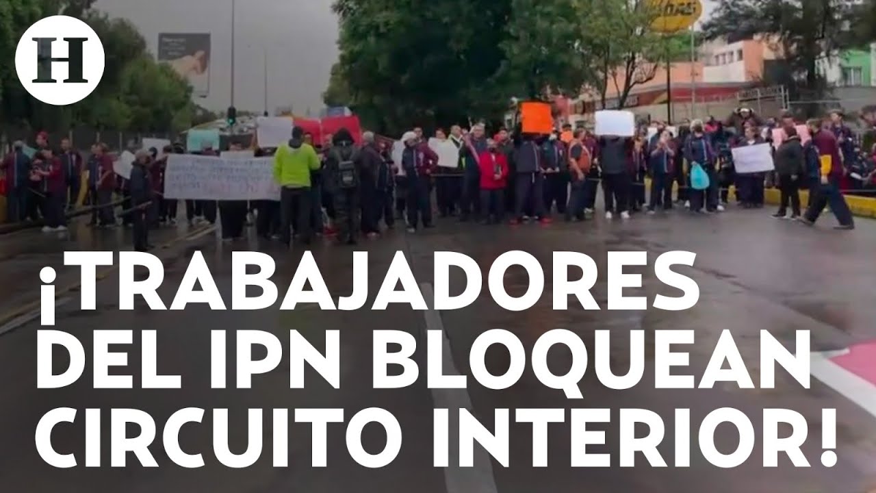 ¡Fila kilométrica en Circuito Interior! Trabajadores del IPN bloquean vialidad; exigen sus pagos