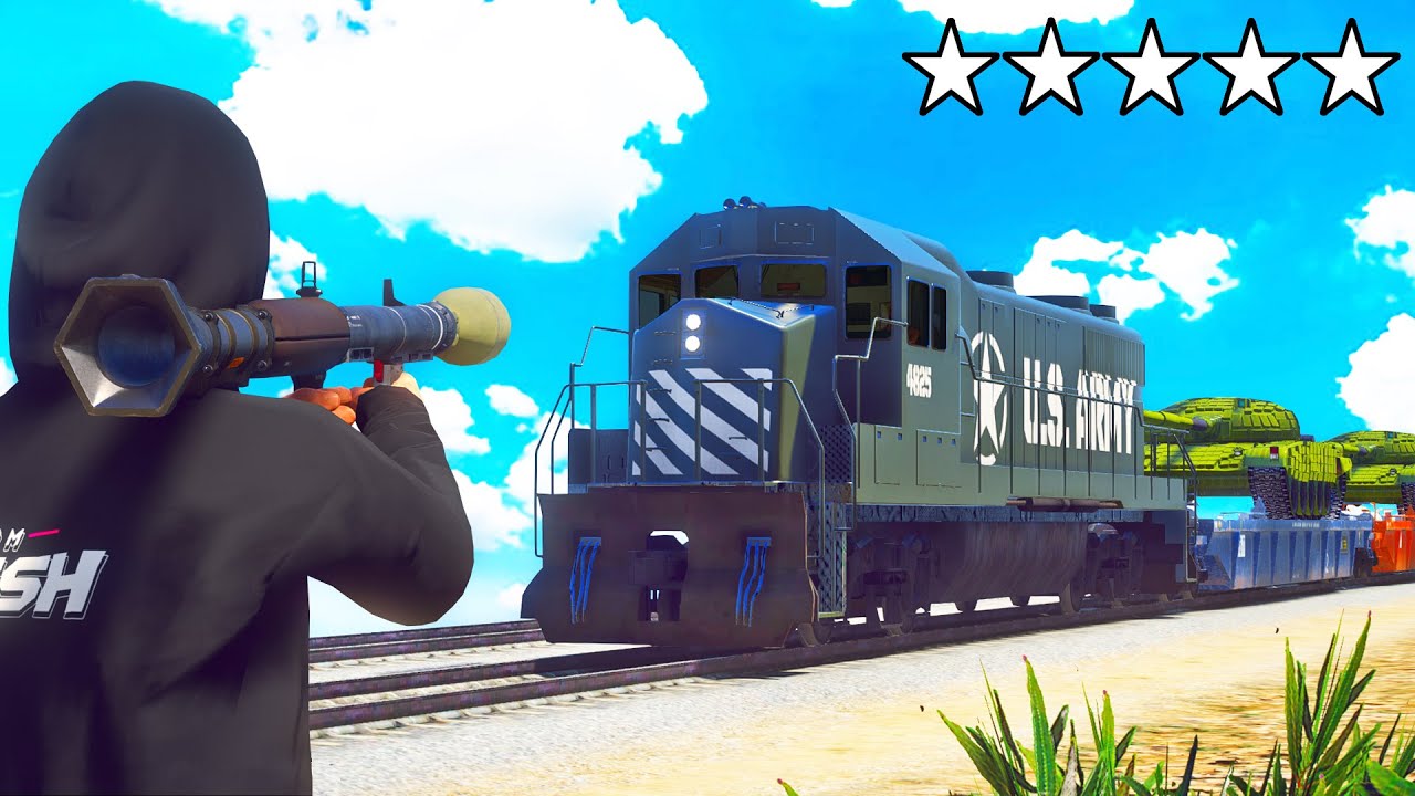 Ограбление совершенно секретного ВОЕННОГО ПОЕЗДА в GTA 5!!