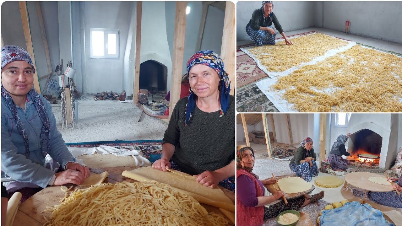 KIŞA SON HAZIRLIK❗BOL SÜTLÜ VE YUMURTALI, MAKARNA - ERİŞTE YAPTIK 🥰