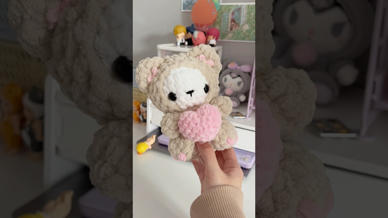 onesie bear ʕ˶&acute;&bull; ᴥ &bull;`˶ʔ  available jan 19th! #crochet #vday #plushies