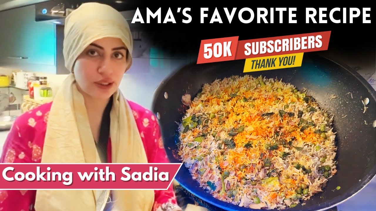 Muttor Chawal Recipe By Sadia 50k Subscribe ki Khushi 