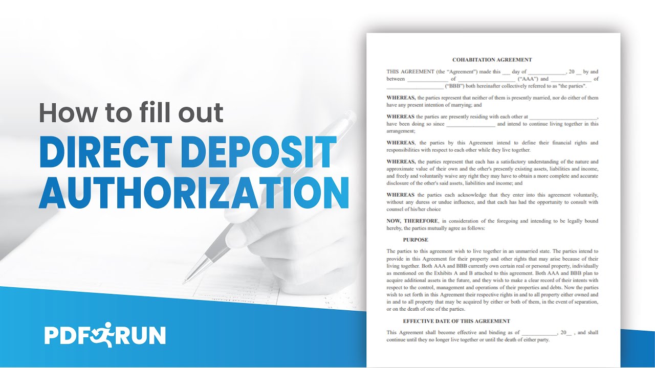 How to Fill Out Direct Deposit Authorization Online | PDFRun