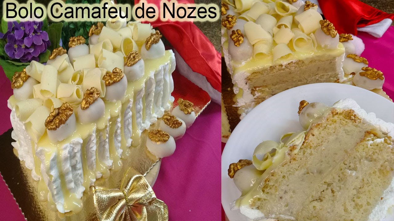 Esse bolo é a cara da riqueza! Bolo Camafeu de Nozes! Surpreenda-se com esse sabor!