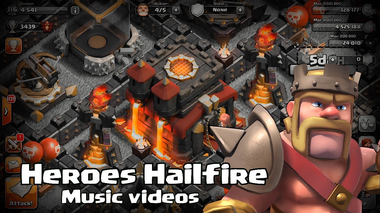 Clash of clans - Heroes Hailfire ( the tag team music video)