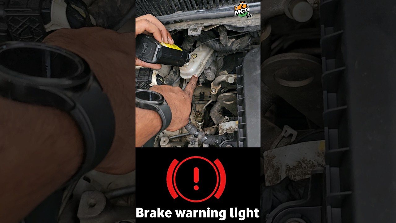 brake warning light flush on car dashboard 