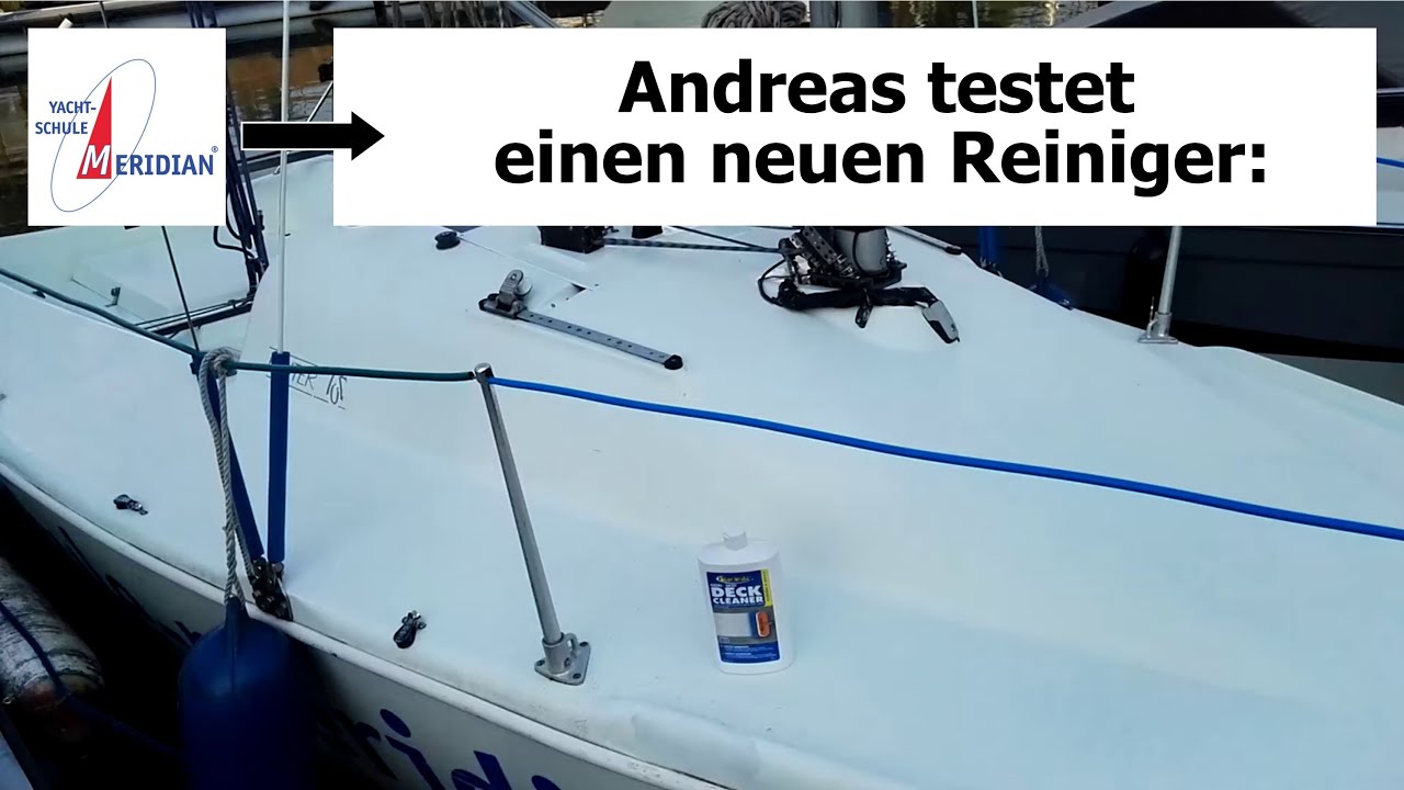 Andreas testet einen Bootsreiniger
