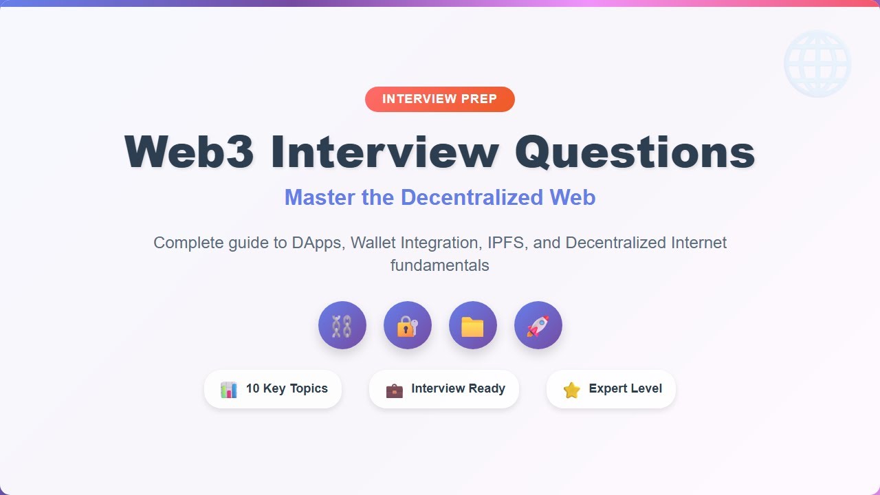 Web3 Interview Questions: Master DApps, Wallet Integration & IPFS for Blockchain Jobs