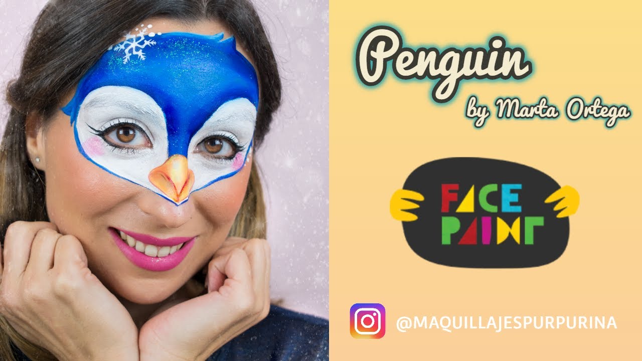 Penguin Face Paint Design by Marta Ortega