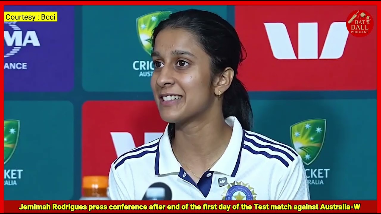 Jemimah Rodrigues Press Conference After end of the first day of the Test match against Australia-W