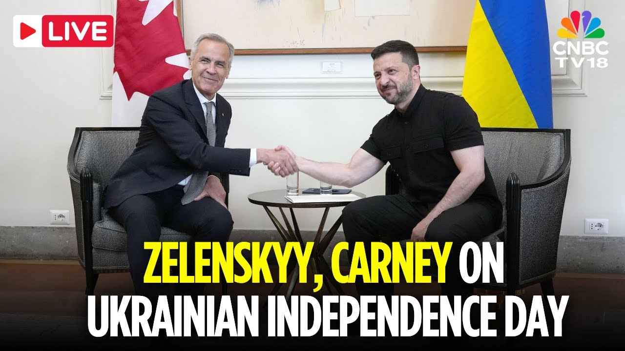 LIVE: Zelenskyy, Carney Hold Joint Newser on Ukrainian Independence Day | Russia-Ukraine war | N18G