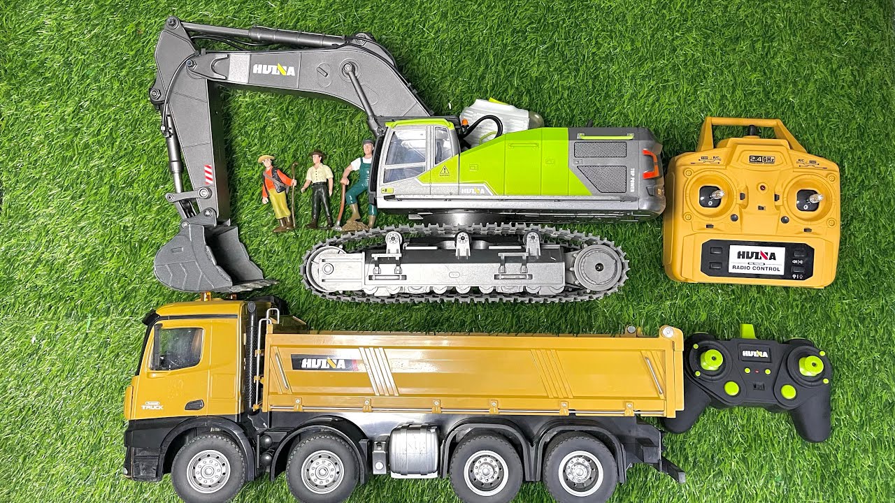 RC #12 R/C truck konstruksi, dump truck huina, truck trailer, truk molen, excavator, rc loader huina