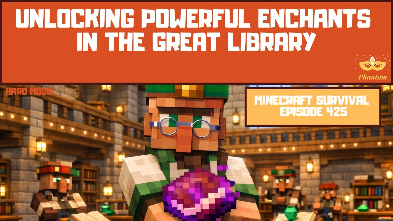Unlocking Powerful Enchants in the Great Library - Let's Play Minecraft S01E425