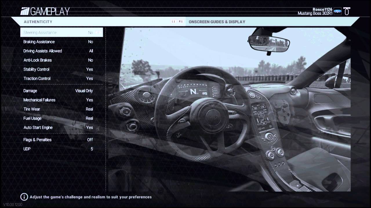 Project Cars Thrustmaster T300 RS Wheel Settings PS4