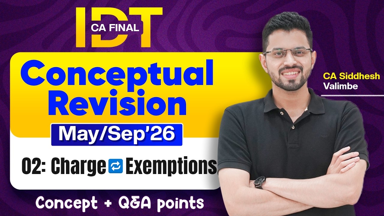 Charge of GST [RCM] | CA Final IDT Revision for May'26 | Concepts + QA Points | CA Siddhesh Valimbe
