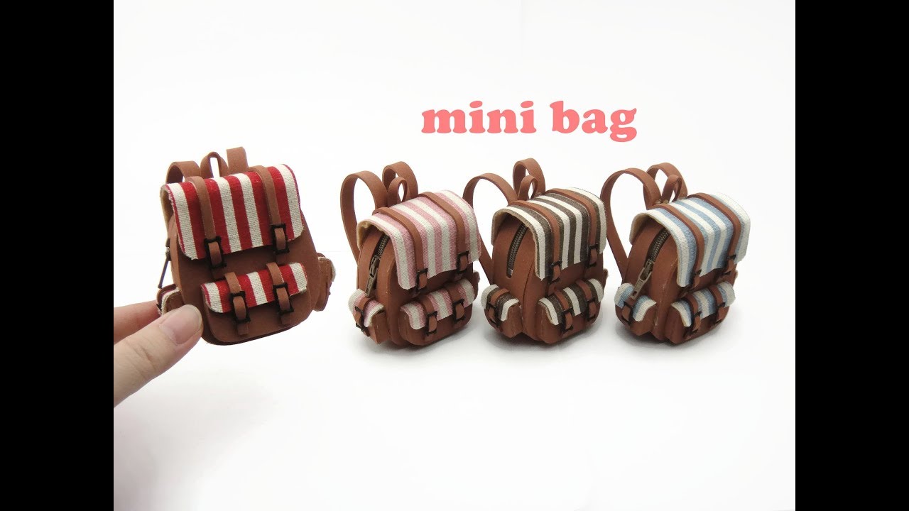 DIY Miniature Doll Mini School Bag Backpack
