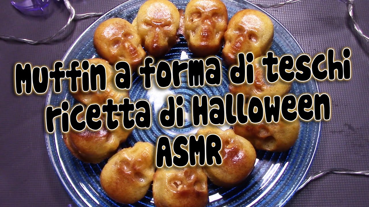 Muffin a forma di teschi ricetta ASMR di Halloween