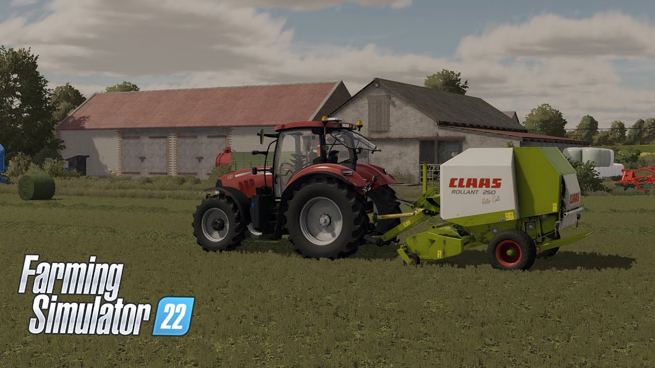 Zwijanie bali Rolantem / Case Maxum 115 & Claas Rollant 250 / Osina / FS22