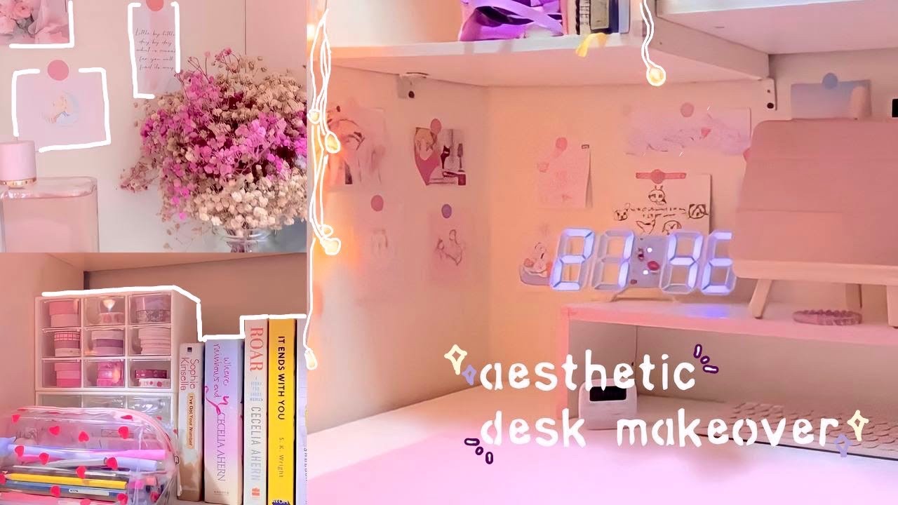 •° ੈ ⋆° aesthetic desk makeover ft. shopee haul 🛍🌨✨