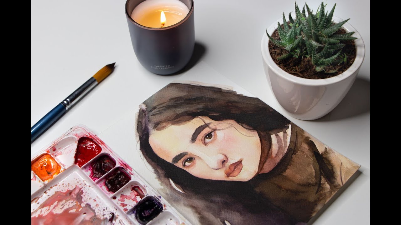 Watercolor Portrait Painting │ Woman Portrait - Timelapse