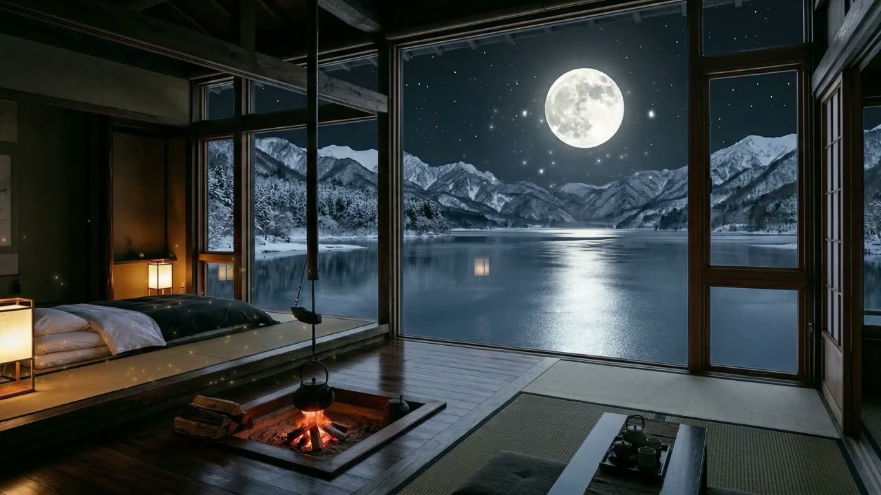 Snowy Mountain Village Sleep – Lantern Room & Silent Winter Lights (8 Hours)