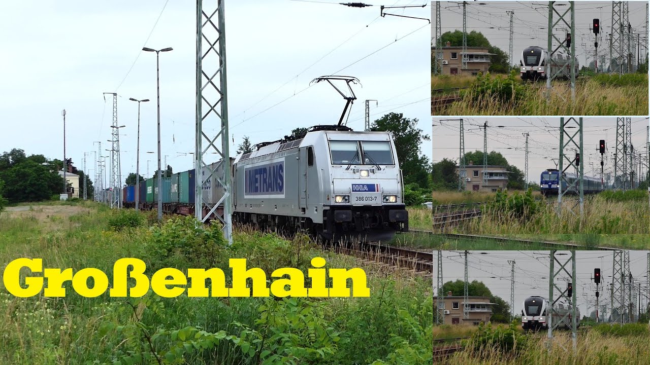 Züge in Großenhain mit MGW, SGL, DB sowie HSL