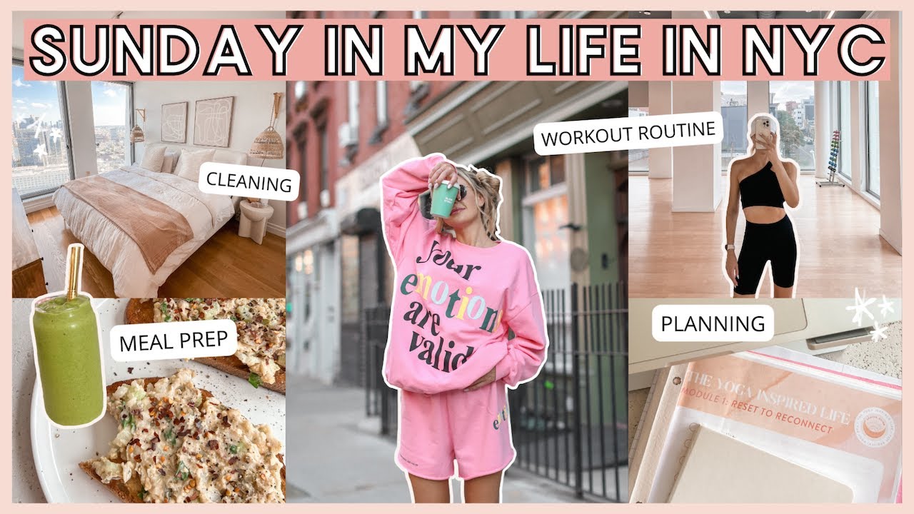 Living in NYC: SUNDAY IN MY LIFE! Cleaning my NYC apt, meal prep + my workout & supplement routine!