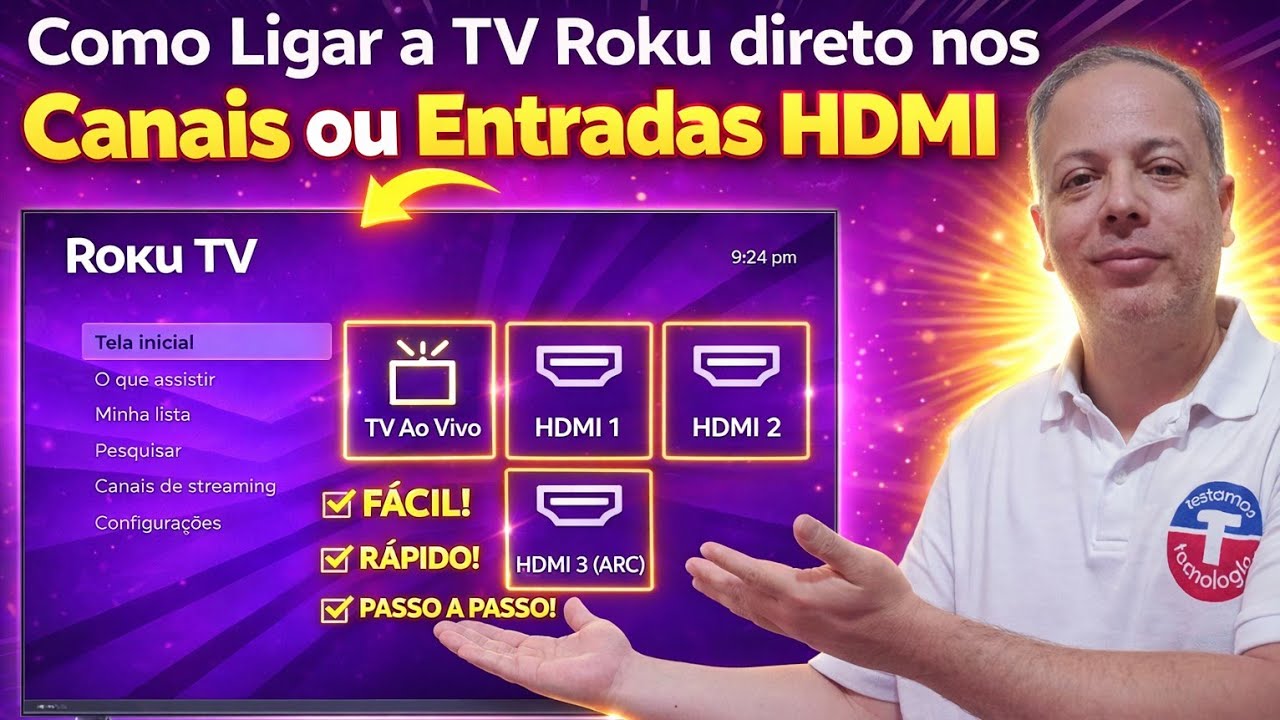 Como Configurar a TV Roku para ligar nos Canais ou Entradas HDMI
