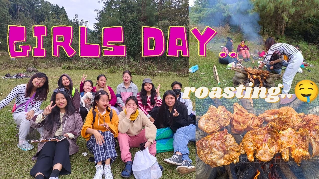 Girls roasting meat !! 🍖 | Tumpi PG picnic 😊|| ziro
