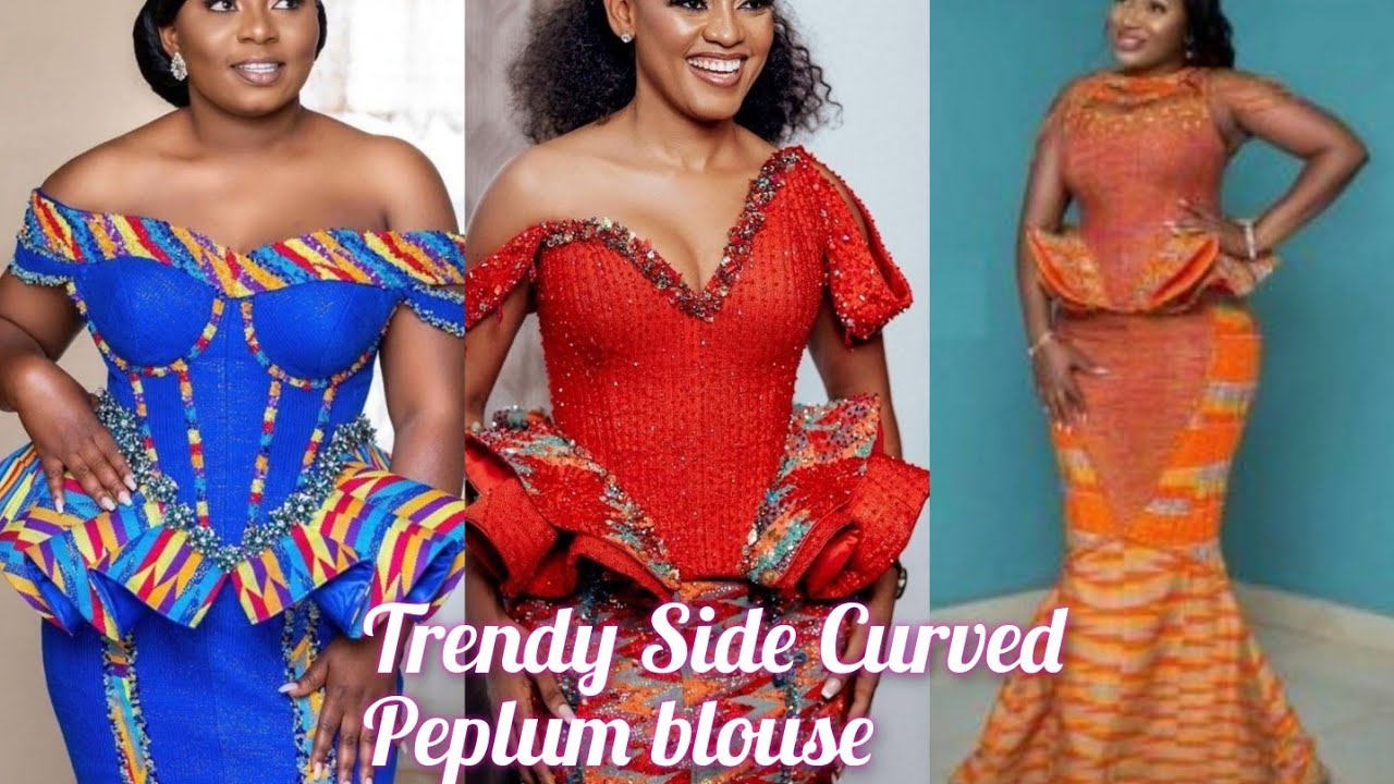 Trendy Side Gore Peplum blouse tutorial. How to cut and sew this Trendy Side Curved Peplum blouse.