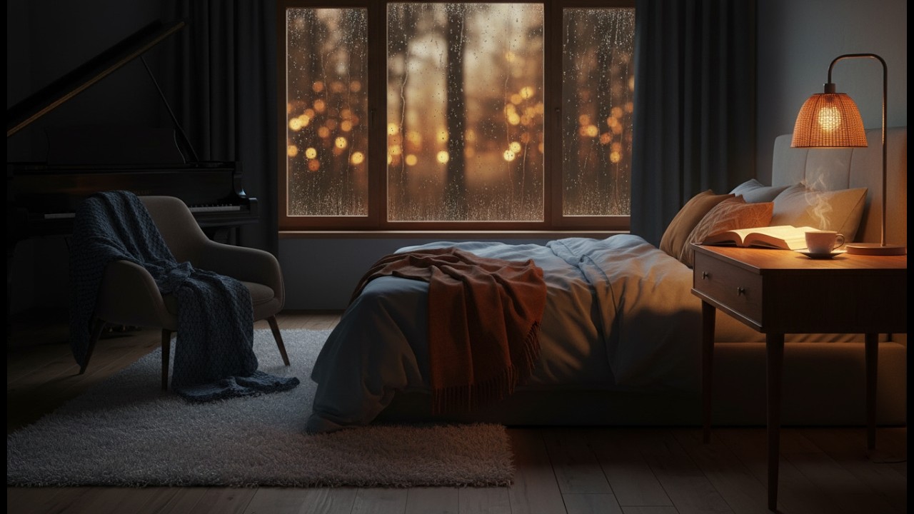 8 Hours Deep Sleep Piano and Rain: No Mid-roll Ads