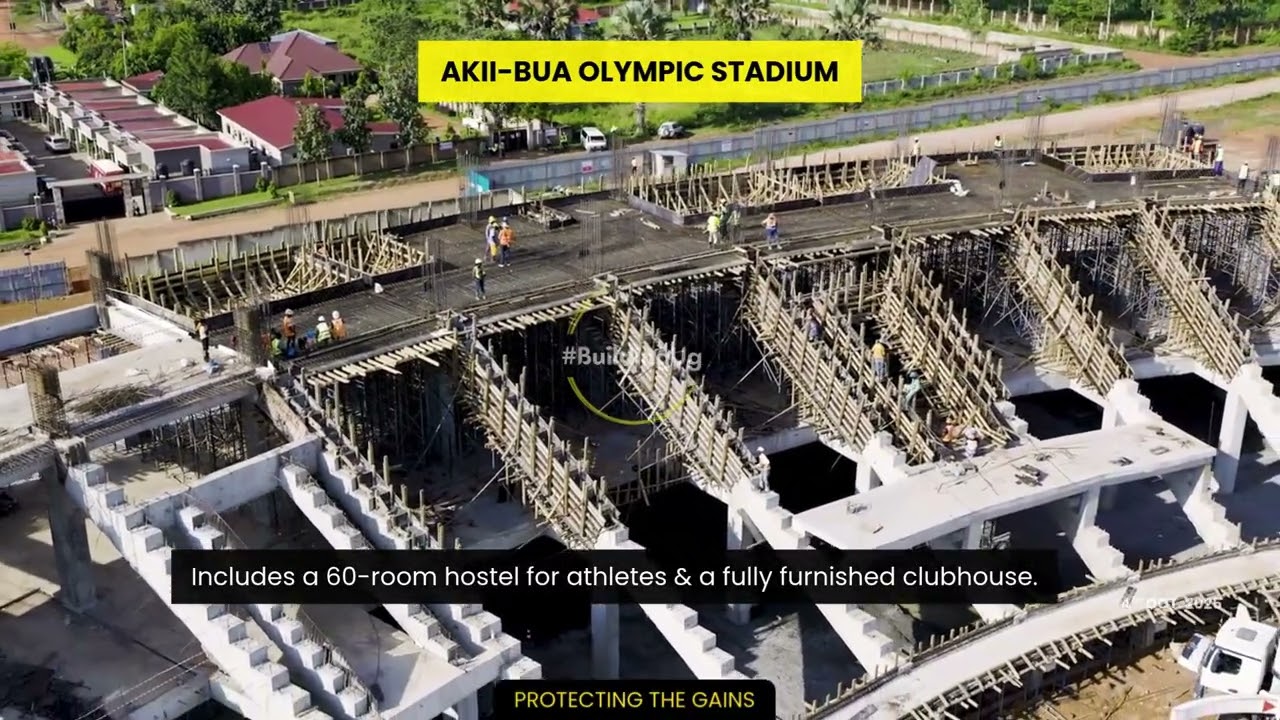 Aerial View: Akii Bua Olympic Stadium Construction Progress In Lira City, Uganda
