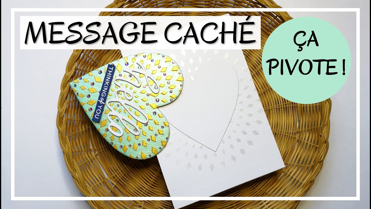 Carte COEUR qui se BALANCE - MESSAGE SURPRISE ! TROP BEAU !! (tuto carterie scrap - St Valentin)