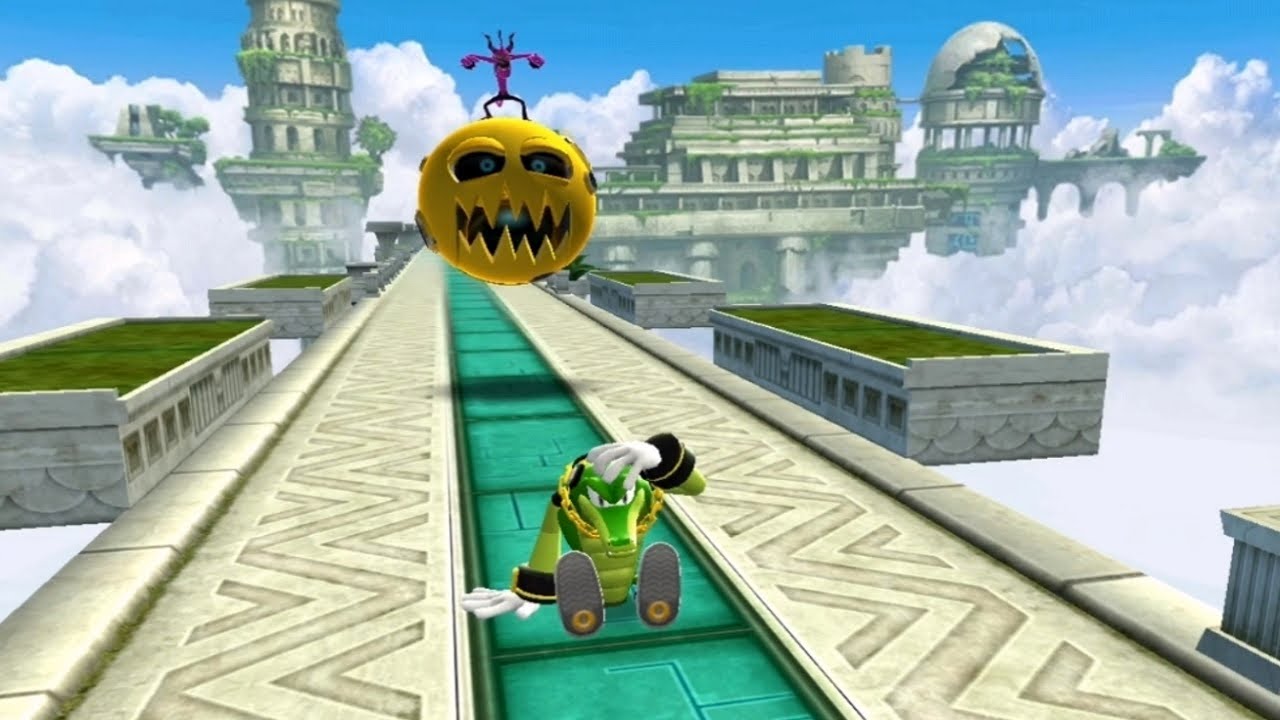 Sonic Dash - Vector The Crocodile In Sky Sanctuary Zone Versus Zazz